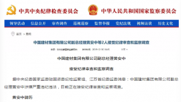 出事了！中國(guó)建材集團(tuán)高管涉嫌違紀(jì)被查！