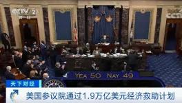 50票贊成，49票反對！1.9萬億美元刺激方案通過！