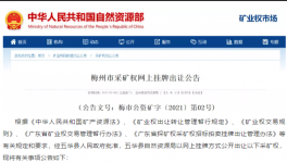 1.5億元起拍！又一儲量超億噸水泥用石灰?guī)r礦采礦權(quán)出讓！