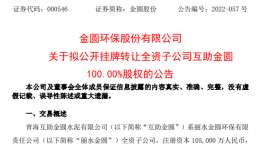 金圓股份擬掛牌轉(zhuǎn)讓互助金圓100%股權(quán)，退出水泥業(yè)務(wù)！