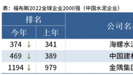 海螺、中建材、金隅入選福布斯2022全球企業(yè)2000強！